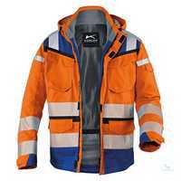 KÜBLER REFLECTIQ Jacke 1307-8332-3746 warnorange-kornblumenblau Größe XS