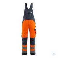 Latzhose Newcastle 15569-860-14010 hi-vis orange-schwarzblau Größe 44...