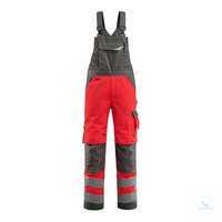 Latzhose Newcastle 15569-860-22218 hi-vis rot-dunkelanthrazit Größe 44...