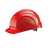 Schutzhelm EuroGuard 6-Punkt rot Modernes 5-Rippen-Design, gerade Helmform,...