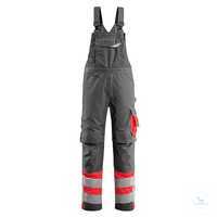 Latzhose Sunderland 15669-860-18222 dunkelanthrazit-hi-vis rot Größe 44...