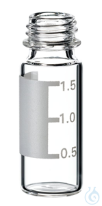 1,5ml Kurzgewinde SureStop Flasche, 32x11,6mm, Klarglas, 10 x 100 Stück 1,5ml...