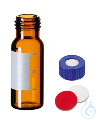 HPLC/GC Vial Kit: 1.5 ml Short Thread Vial, amber Glass, 1. hydrol. Cl.,...