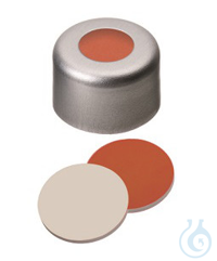 Bördelkappe, ND8 Al, RedRubber/PTFE beige, Aluminium Kappe farblos lackiert,...