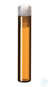 1 ml Shell Vial, 40 x 8.2 mm, amber Glass, 8 mm PE Lamellen Plug, 1000 pc/PAK...