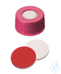 Kurzgewindekappe, ND9, pink, Silikon weiß/PTFE rot, UltraClean, 10x100/PAK...