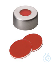 11mm Combination Seal: Aluminum Cap, clear lacquered, centre hole, 10 x 100...