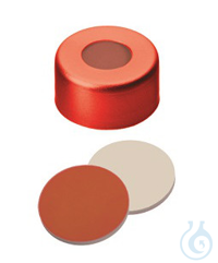 Bördelkappe, ND11 Verschluss: Aluminium, rot lackiert mit 5,5 mm Loch, RedRubber