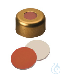 Bördelkappe, ND11 Verschluss: Aluminium, gold lackiert mit 5,5 mm Loch,...