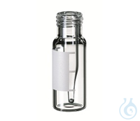 ND9 Short Thread Vial w/ 0,2ml Micro-Insert, clear glass, 32x11,6mm, label...