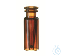 ND11 TopSert: TPX Schnappringflasche+0,2ml Glas-Mikroeinsatz, Braunglas, 10 x...
