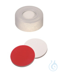 Schnappringkappe, ND11 PE: transparent mit 6 mm Loch, Silikon weiß/PTFE rot, Ult