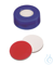 Schnappringkappe, ND11 PE: blau mit 6 mm Loch, Silikon weiß/PTFE rot...