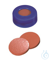 Schnappringkappe, ND11 PE: blau mit 6 mm Loch, Naturkautschuk rot-orange/TEF...