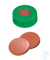 Schnappringkappe, ND11 PE: grün mit 6 mm Loch, Naturkauschukt rot-orange/TEF...