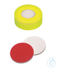 Schnappringkappe, ND11 PE: gelb mit 6 mm Loch, Silikon weiß/PTFE rot, UltraClean
