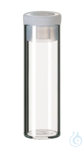 4ml Shell Vial, 44.6x14.65mm, clear glass, 15mm PE Plug, transparent, 10 x...