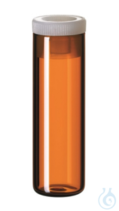 4ml Shell Vial, 44,6x14,65mm, amber glass, 15mm PE Plug, transparent, 10 x...