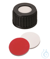Schraubkappe, 18 mm Verschluss: PP, schwarz, mit Loch, Silikon weiß/PTFE rot,...
