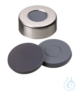 ND20 Alu Bördelkappe, walzblank, Butyl/PTFE, grau, 50° shore A, 3,0 mm