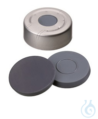 ND20 Alu Bördelkappe mit Sollbruchlinie, walzblank, Butyl/PTFE, grau, 50°...