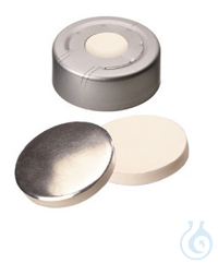 Bördelkappe, ND20 Al Headspace, 3,0 mm, Si weiß/Alfolie silber, farblos, 10x100/