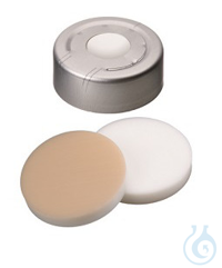 Bördelkappe, ND20 Al Headspace, 3,2 mm, Si weiß/PTFE beige, farblos, 10x100/PAK