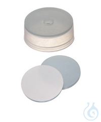 22mm Combination Seal: PE Cap, transparent, centre hole, cap height 8.4mm, 10...