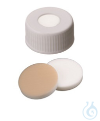 Schraubkappe, ND24 PP, 3,2 mm, EPA-Qualität, weiß, Si natur/PTFE beige, 10x100/P