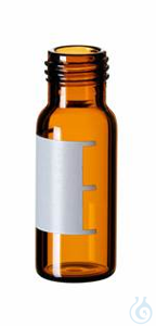 ND9 1.5ml Short Thread Vial, 32 x 11.6 mm, amber, wide opening, label lines...