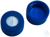 9mm Combination Seal: PP Short Thread Cap, blue, centre hole, Silicone white/PTFE blue, 55° shore...