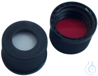 10mm UltraClean PP Schraubkappe, schwarz, mit Loch, Silicon weiß/PTFE rot,...