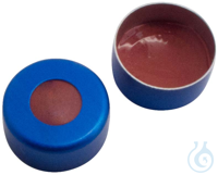 11mm aluminium crimp cap blue lacquered, 5,5mm hole, natural rubber/butyl...
