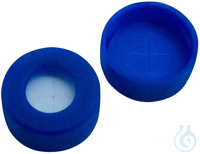 11mm PE Schnappringkappe, blau, mit Loch, Silicon weiß/PTFE blau, 55° shore A, 1