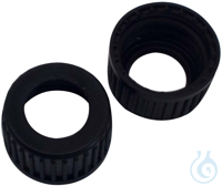 18mm Polypropylene Screw Caps, black, 12mm hole (GL18) 18mm Polypropylene...