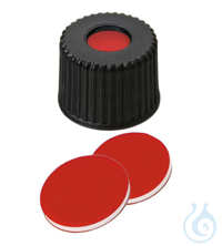 Schraubkappe, ND8 PTFE rot/Silikon weiß/PTFE rot Verschluss (PP), schwarz,...
