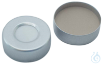 20 mm UltraClean Verschluss: Aluminium Bördelkappe, silber, mit 8 mm Loch;...