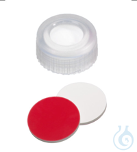 Kurzgewindekappe, ND9 PP, transparent, 1,0 mm, Silikon weiß/PTFE rot,...