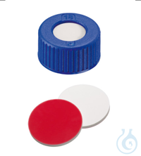 Kurzgewindekappe, ND9 PP, blau, 1,0 mm, Silikon weiß/PTFE rot, UltraClean, 1000/