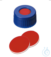 Kurzgewindekappe, ND9, blau, 1,0 mm, PTFE rot/Silikon weiß/PTFE rot, 1000/PAK