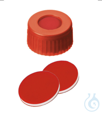 Kurzgewindekappe, ND9 PP, rot, 1,0 mm, PTFE rot/Silikon weiß/PTFE rot, 1000/PAK