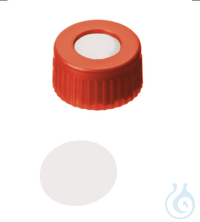 Kurzgewindekappe, ND9 PP, rot, 0,2 mm, PTFE virginal, 1000/PAK  Synthetischer...