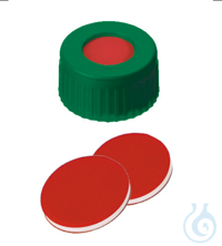 Kurzgewindekappe, ND9 PP, grün, 1,0 mm, PTFE rot/Silikon weiß/PTFE rot, 1000/PAK