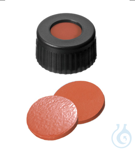 ND9 PP Kurzgewindekappe, schwarz, 1,0 mm, Naturkautschuk rot-orange/TEF transp.
