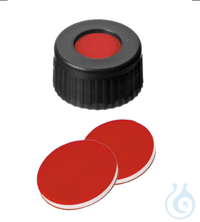 Kurzgewindekappe, ND9 PP, schwarz, 1,0 mm, PTFE rot/Silikon weiß/PTFE rot, 1000/