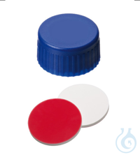 Kurzgewindekappe, ND9, blau, geschlossen, 1,0 mm, Silikon weiß/PTFE rot UltraCle