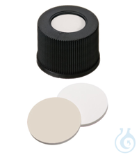 Schraubkappe, ND10 PP, schwarz, 7 mm Loch, Silikon weiß/PTFE beige, 1,5 mm, 1000