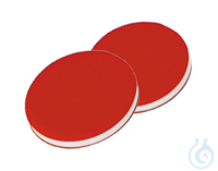 Septa, 11 mm diameter, PTFE red/silicone white/PTFE red, 45° shore A, 1,0 mm,...