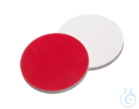 Septa, 11 mm diameter, silicone creme/PTFE red, 55° shore A, 1,5mm, 10 x 100...