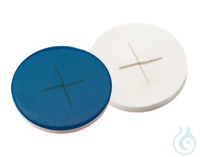 Septum, 11 mm Durchmesser, 1,5mm, Silicon weiß/PTFE blau, kreuzgeschlitzt